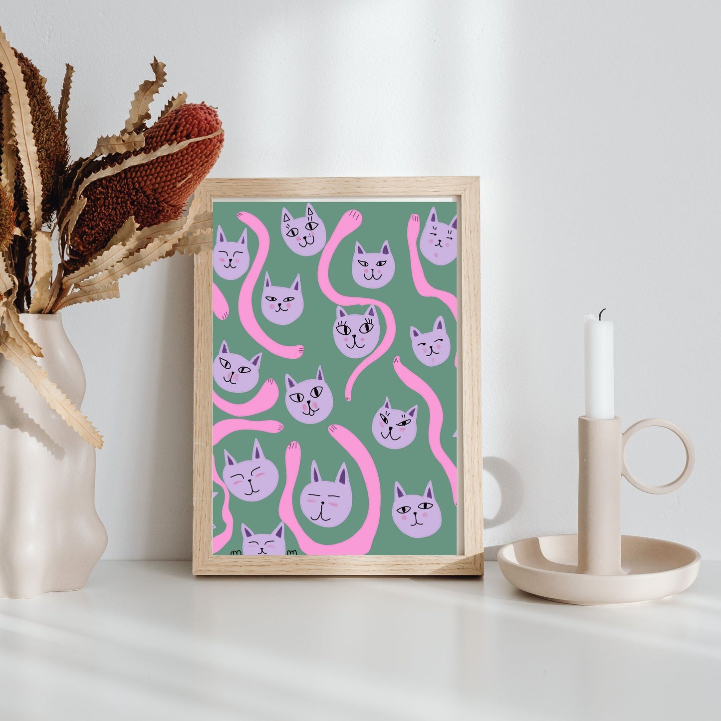 Print michis color verde