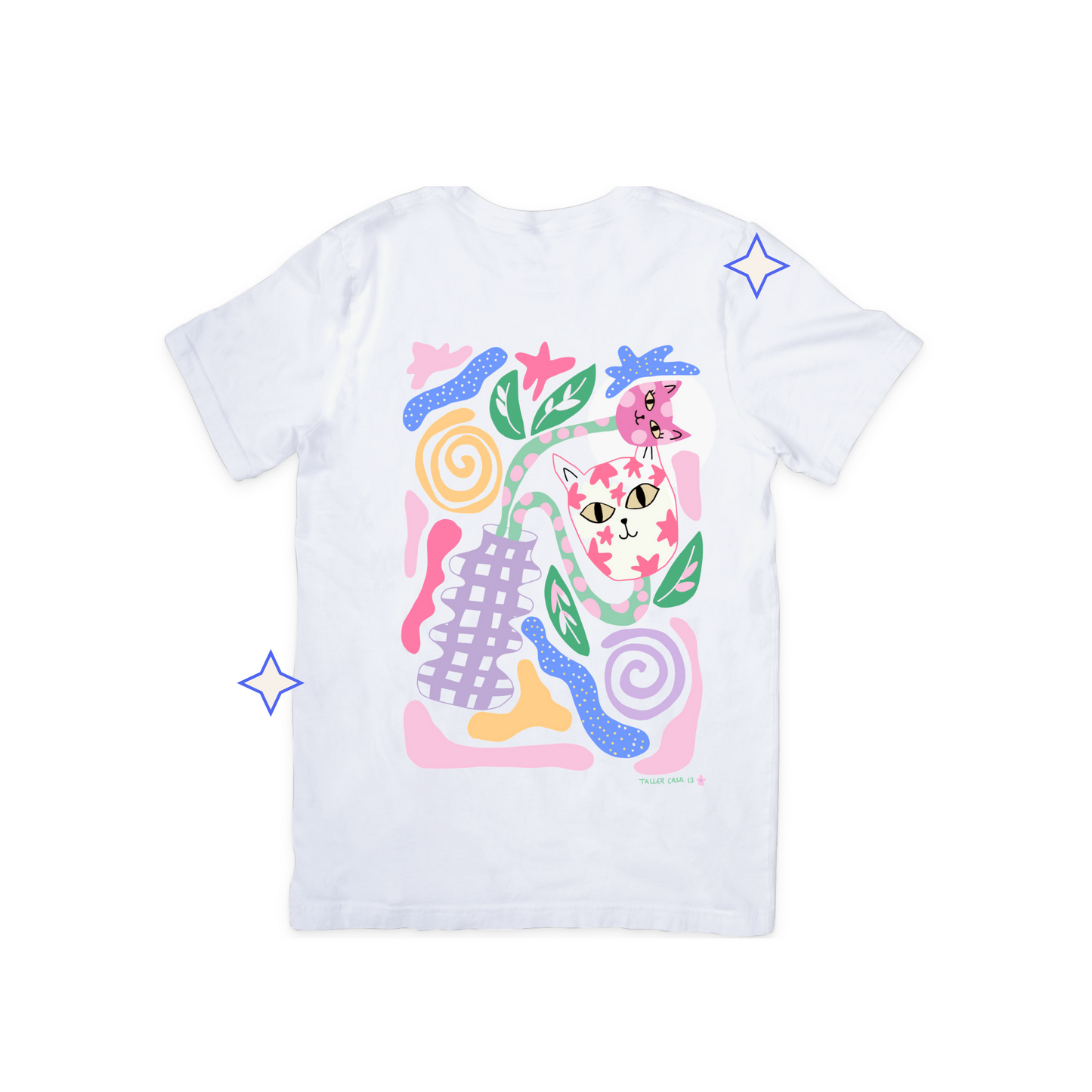 Polera Flores Gatunas de color