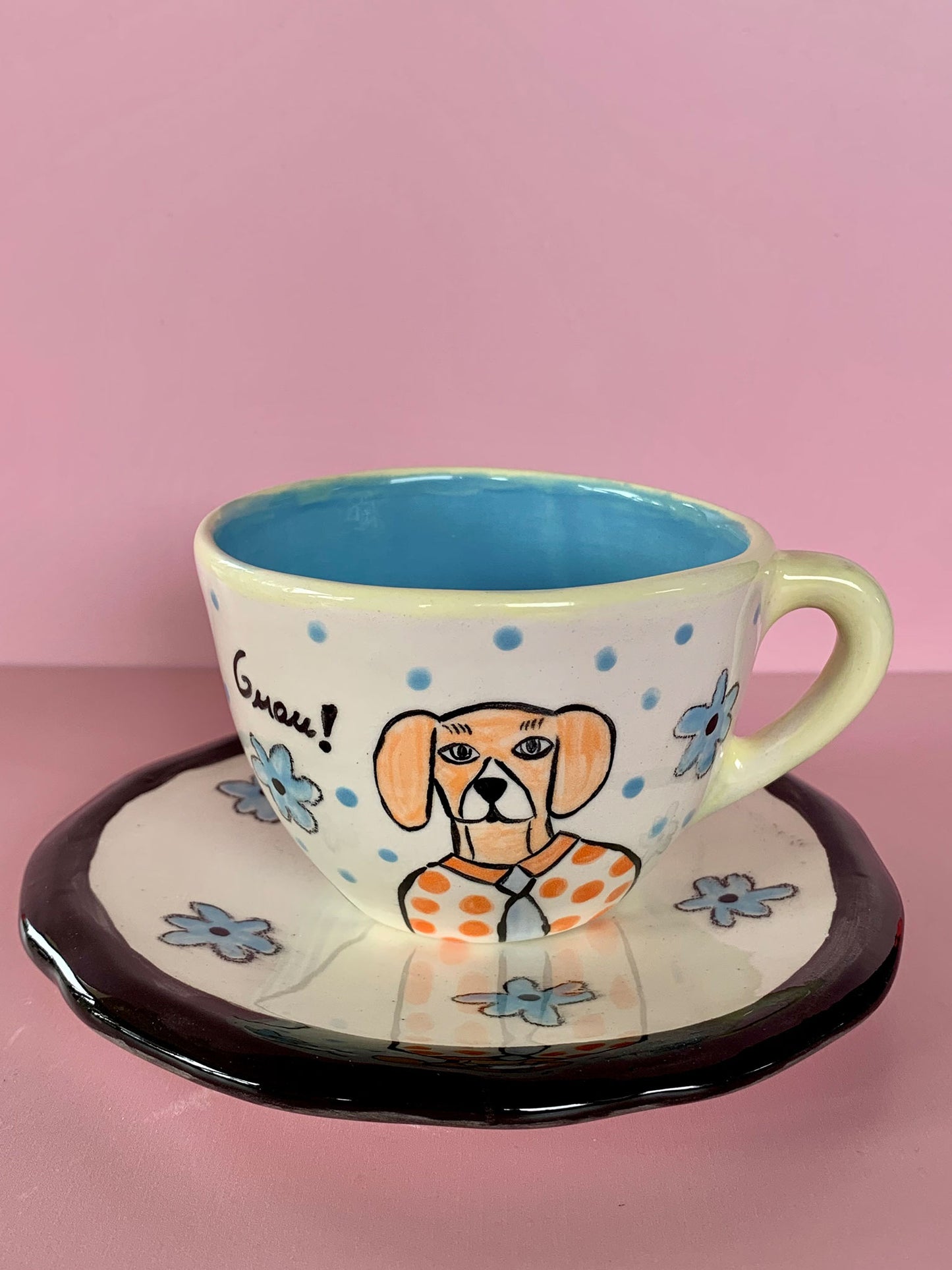 Taza más plato - Perros