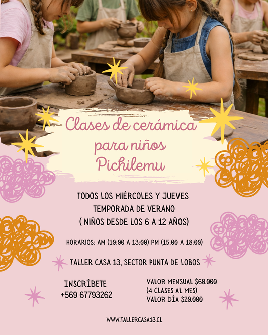 Taller cerámica para niños en verano 2026