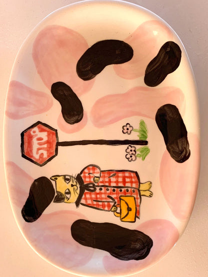 Platos Ovalados Gatos